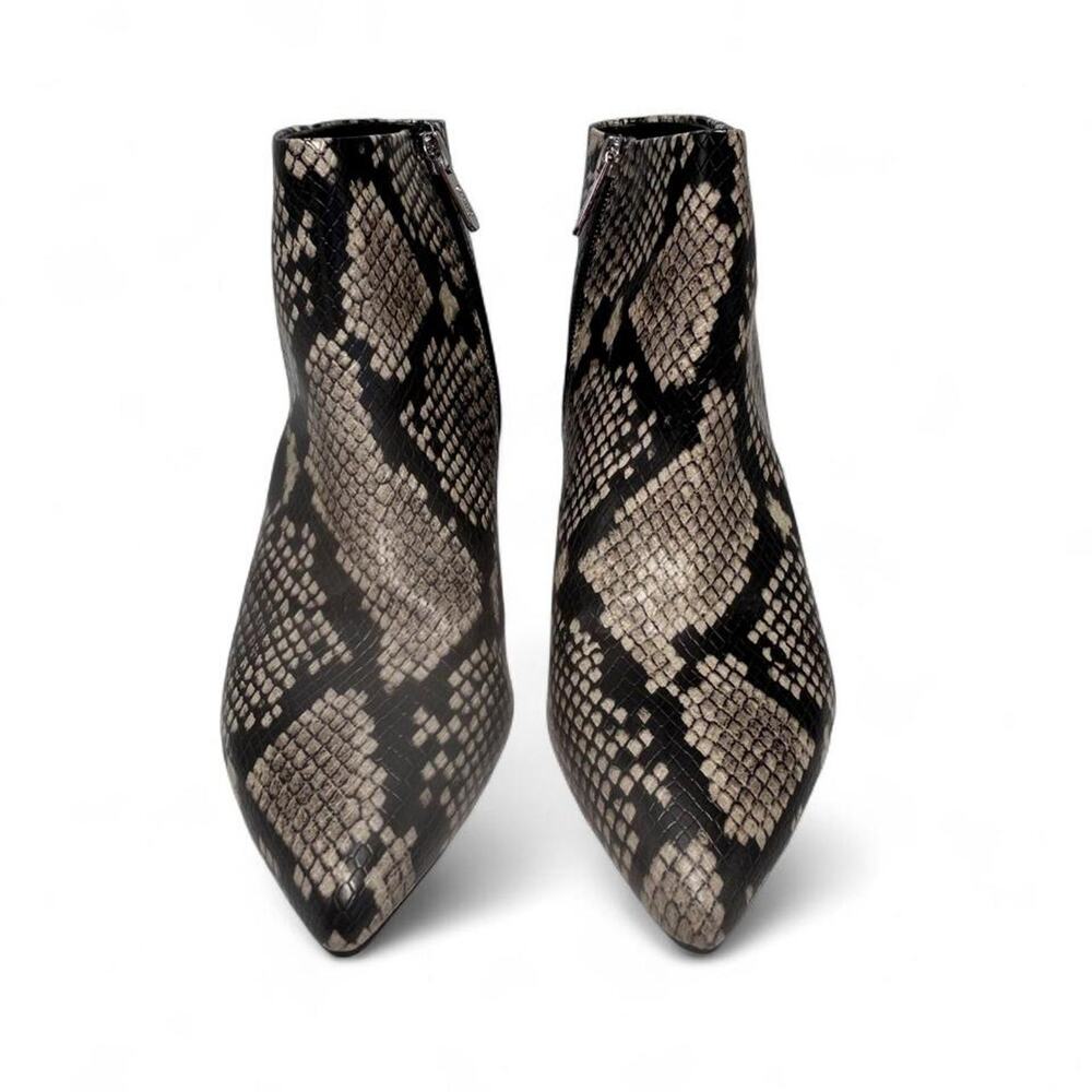Circus by Sam Edelman Kirby Booties, black/white snakeskin,pointed toe side-zip.